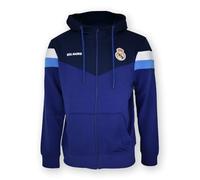 Real Madrid Veste à capuche en peluche ouverte nº13 avec licence - Adulte Taille L, bleu, L