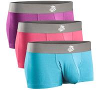 Real Men 3in Modal Boxer Briefs D Pouch Med 3pk Red/PPL/SkyBlu Men's Underwear for Well Endowed Viscose Underwear Bulge