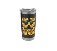 Real men hold hands - Lutte à mains nues Gobelet isotherme en acier inoxydable double paroi
