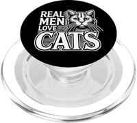 Real Men Love Cats Funny Cute Kitten Pet Lover Gift Man PopSockets PopGrip pour MagSafe