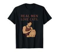 Real Men Love Cats Persian Cat Design Vintage T-Shirt