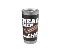 Real Men Play Cribbage Loves Jeu de cartes Crib Players Cribbage Gobelet isotherme en acier inoxydable double paroi
