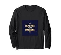 Real Men Play Mahjong Games Cadeau amusant Manche Longue