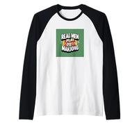 Real Men Play Mahjong Games Cadeau amusant Manche Raglan