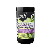 Real Natura - Masque Sans Sel Pro-Resgate Spiruline & Algues Chlorelle - Réparation Intense - Hydratation et Nourriture - Formule Naturelle - Revitalisation Totale - 1000 gr