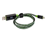 Real Power LED Floating Câble Câble Flottant Micro-USB Noir/Vert