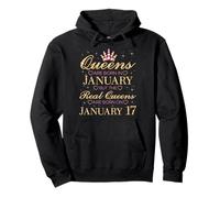 Real Queens are Born on January 17, 17th Janvier Birthday Sweat à Capuche