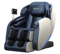 Real Relax Fauteuil de massage pour tout le corps avec fonction chauffante, Zero Gravity 3D, mains robotiques SL Track - Chaise de massage Shiatsu avec fonction allongée et chauffage du dos, scan