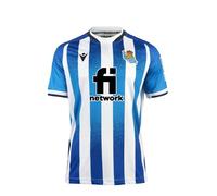 Real Sociedad Chemise de Club Officielle Unisexe, Blanc Bleu, Taille JM