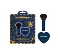 Real Techniques 2-Piece Finishing Act Brush & Puff Gift Duo Travel-Friendly Setting Blush & Bronzing Tools Limited Edition Holiday Gift Set