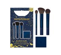 Real Techniques 4-Piece Blush & Glow Brush Trio & Mirror Sculpting & Defining Makeup Tools Limited Edition Holiday Gift Set