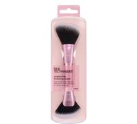 Real Techniques Pinceau Finition Éventail Biseauté, outil maquillage 2-en-1 pour blush, bronzer & contour, utilisable avec liquide, crème & poudre, végan, sans cruauté, format voyage, 1 pièce
