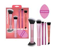 Real Techniques Big Blends Energy Brush Kit, Pinceaux, Éponge, Lot de 6 | Accessoire de Maquillage, Sculpter le Visage, Estomper Blush, Couvrance Anticernes, pour Formule Liquide, Crème ou Poudre