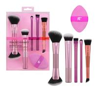 Real Techniques Big Blends Kit 6 pièces avec pinceau Energy + doudoune double face, pour poudre, crème, liquide, contour précis, mélange et finition, végétalien et sans cruauté