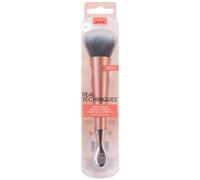 REAL TECHNIQUES Dual-Ended Primer Facial Skincare Brush & Stainless Steel Scoop, 1 Count, Pink