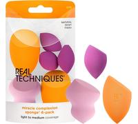 Real Techniques Éponges À Teint Miracle , Éponges À Maquillage Variées, Fond De Teint, Sculpteur Et Masque, Couverture Modulable, Sans Latex, 6 Unités