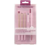 Real Techniques Eye Love Drama Makeup Brush Kit, Professional Eye Brush Set, Soft Bristles, Cosmetic Brushes For Eyeshadow, Eyebrow, Blending, Fan, And Eyelashs, 5 Piece Set, Purple