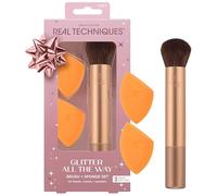 Real Techniques Glitter All The Way Brush + Sponge Kit, 3 Piece Limited Edition Gift Set