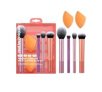 Real Techniques Kit d'éponges à maquillage Everyday Essentials +, 4 pinceaux à maquillage et 2 éponges mélangeuses à maquillage, pour fond de teint, fard à joues,ensemble de 6 pièces