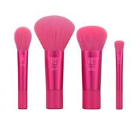 Real Techniques Lot de 4 mini pinceaux de maquillage haute brillance édition limitée, format voyage, pour produits de maquillage liquides et poudres, couverture à construire, coffret cadeau 4 pièces