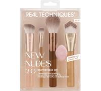 Real Techniques New Nudes Blurred Base Kit, Set 5 Pinceaux Teint avec Houpette, pour Fond de Teint, Anti-Cernes, Blush, Contour & Poudre, Fibres Douces, Cruelty-Free