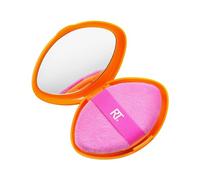 Real Techniques Miracle 2-in-1 Powder Puff, Houppette et Étui avec Miroir | Éponge de Maquillage avec Bandeau, Double Face à Format Plat, pour Produit Liquide, Crème et Poudre, Finition Naturelle