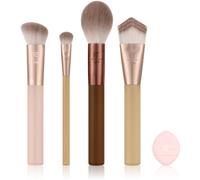 Real Techniques New Nudes Blurred Base Kit, Set 5 Pinceaux Teint avec Houpette, pour Fond de Teint, Anti-Cernes, Blush, Contour & Poudre, Fibres Douces, Cruelty-Free