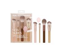 Real Techniques New Nudes Blurred Base Kit, Set 5 Pinceaux Teint avec Houpette, pour Fond de Teint, Anti-Cernes, Blush, Contour & Poudre, Fibres Douces, Cruelty-Free