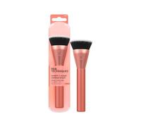 Real Techniques Pinceau à maquillage Snatch + Sculpt Contour, pour contour liquide et crème bronzante, dessus plat et tête ovale pour mélanger et polir, poils synthétiques denses,1 unité