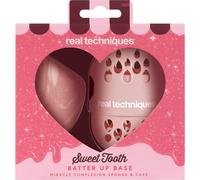 Real Techniques Sweet Tooth Batter Up Base Miracle Complexion Sponge & Case, Makeup Blending Sponge, Travel Case for Foundation, Skin Tint & Concealer, Cruelty-Free, 2 Piece Set