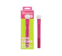 Real Techniques Vivid Escape Color Pop Pinceau de maquillage multifonction pour un mélange facile, à utiliser avec du blush liquide et crème, synthétique, à poils doux, écologique, végétalien