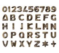 REAL VOTIVA FONDERIE D'ARTE Lettres et Chiffres en Bronze pour Les Pierres tombales ou Les numéros de Maison. Hauteur 4 cm. Modèle Italien. Bronze Glitter (Lettre H)