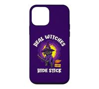 Real Witches Ride Stick, Chat Noir Amusant pour Halloween Coque pour iPhone 12 Mini