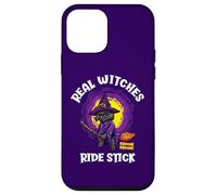 Real Witches Ride Stick, Chat Noir Amusant pour Halloween Coque pour iPhone 12 Mini