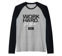 Real - Work Hard Be Kind Logo Noir et Blanc Manche Raglan