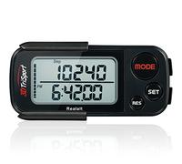 Realalt 3DTriSport Podomètre avec Clip et Drago,eBook Inclus, mémoire de 30 Jours, Compteur de Pas précis, Distance(Miles/km),Compteur de Calories, Suivi du Temps d'exercice Quotidien- Noir furtif