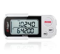 Realalt 3DTriSport Podomètre avec Clip et Drago, eBook Inclus, mémoire de 30 Jours, Compteur de Pas précis, Distance (Miles/km), Compteur de Calories, Suivi du Temps d'exercice Quotidien - Blanc