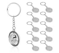 Realand 10pcs Metal Keychain flan, double face 360 ° rotation en alliage de zinc porte - clés étiquette de clé de chien, gravure laser flan, Rond