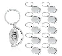 Realand 10pcs Metal Keychain flan, double face 360 ° rotation en alliage de zinc porte - clés étiquette de clé de chien, découpe laser flan, demi - cercle