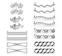Realand 16 Pièces Chaussures Charms pour Chaussures de sport, Chaussures Charms DIY Décoration Chaussures Clips Faux Pearl Strass Chaussures Bijoux pour Femmes Chaussures Casual Accessoire (Argent)