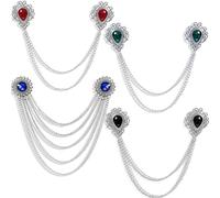 Realand 4 pièces Pinces à chandail pour cardigans, pinces à châle vintage avec style charmant, épingles à collier pour femmes, Argent