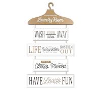 Realand Décoration de buanderie rustique en bois avec inscription « Leçons from the Laundry Room » - Style vintage - Accessoires d'art mural pour la maison, la buanderie et la salle de bain