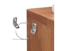 Realand Lot de 10 ancrages anti-basculement en acier inoxydable pour meubles, 15 sangles d'ancrage murales pour meubles de commode, ancrage de sécurité pour armoire, tremblement de terre
