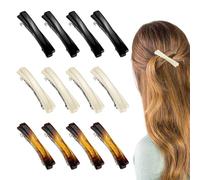 Realand Lot de 12 barrettes à cheveux françaises pour femme, pinces automatiques pour cheveux fins et épais, 6,6 cm, petites pinces à cheveux croisées en écaille de tortue, 3 couleurs
