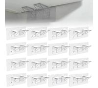 Realand Lot de 16 supports d'étagère adhésifs avec plus grand adhésif et zone de soutien, chevilles d'étagère renforcées à double rangée pour armoire de cuisine, bibliothèque, placard