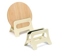 Realand Lot de 2 supports de planche à découper, organiseur de planche à découper, support de planche à découper, support de planche à découper pour comptoir, armoire, couvercle de pot, beige