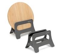 Realand Lot de 2 supports de planche à découper, organiseur de planche à découper, support de planche à découper pour comptoir, armoire, couvercle de pot, gris