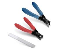 Realand Lot de 3 coupe-ongles d'orteils pour ongles épais - Coupe-ongles inclinés et incurvés - Grand coupe-ongles pointu pour personnes âgées et hommes avec attrape-éclaboussures