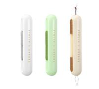 Realand Lot de 3 découseurs et enfile-aiguilles rétractables pour couture à la main, outil de retrait de couture, vert, gris et beige