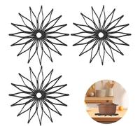 Realand Lot de 3 dessous de plat en silicone pour plats chauds, antidérapants, résistants à la chaleur pour comptoirs de cuisine, dessous de plat pour casseroles chaudes et poêles, noir